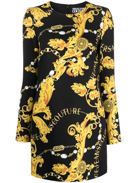 versace jeans couture scarf print slip dress|Versace Jeans Couture dress.